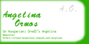 angelina ormos business card